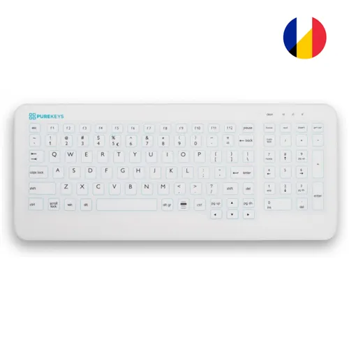 PUREKEYS HYGIENISCH SILICONE TOETSENBORD COMPACT BEDRAAD AZERTY