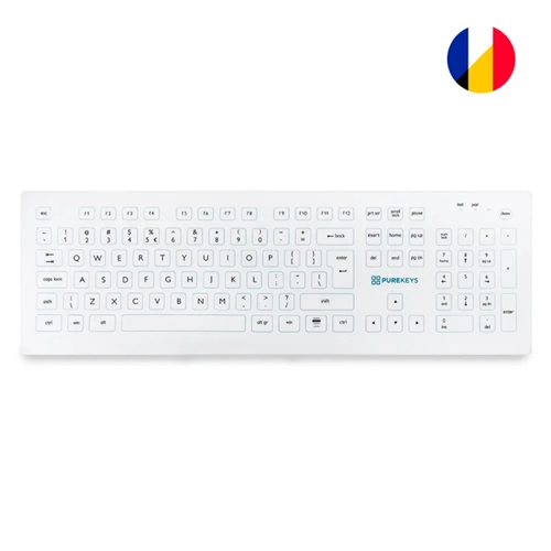 PUREKEYS HYGIENISCH SILICONE TOETSENBORD FULL SIZE DRAADLOOS AZERTY