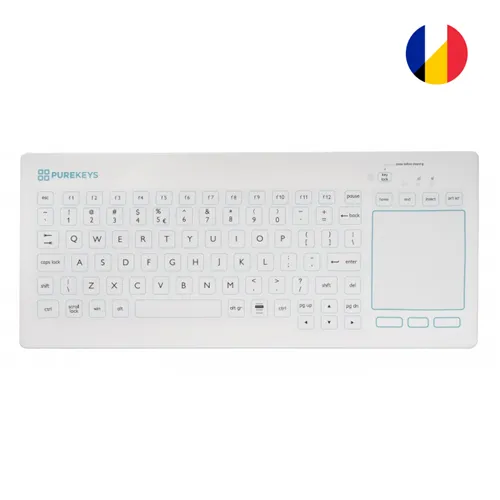 PUREKEYS HYGIENISCH SILICONE TOETSENBORD MET TOUCHPAD BEDRAAD AZERTY