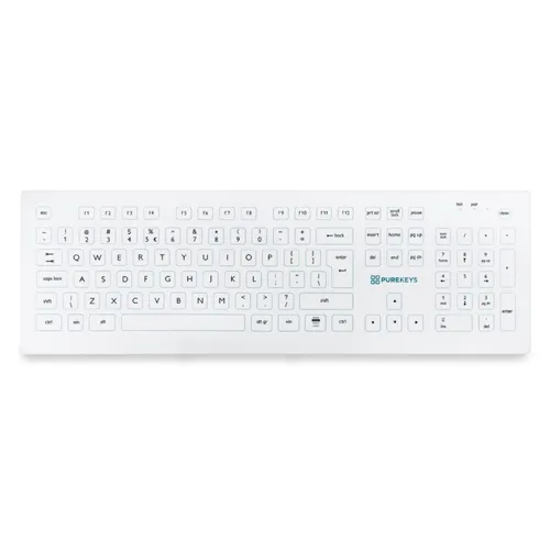 PUREKEYS HYGIENISCH SILICONE TOETSENBORD FULL SIZE BEDRAAD
